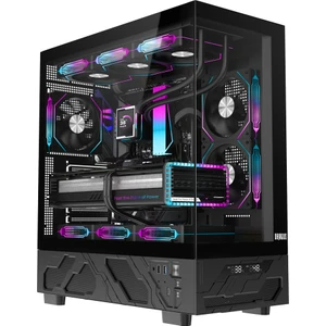 Basalt Pro V2 Isı Göstergeli, 6x Argb Fanlı USB 3.0 Type-C 600W 80+ Plus Atx Oyuncu Bilgisayar Kasası Siyah