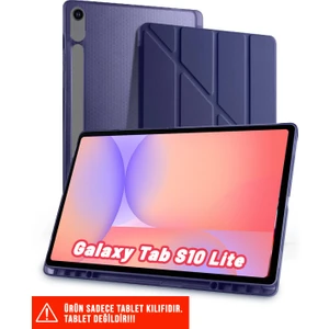 Samsung Galaxy Tab S10 Lite 10.9 Inch Uyumlu Tri-Folding Kalem Bölmeli Arkası Yumuşak Silikon Kılıf