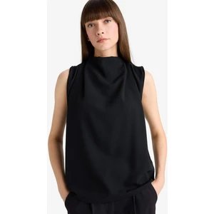 Regular Fit Balıkçı Yaka Krep Kolsuz Bluz F9149AX25WN