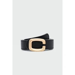 Dikdörtgen Şekilli Suni Deri Kemer Siyah