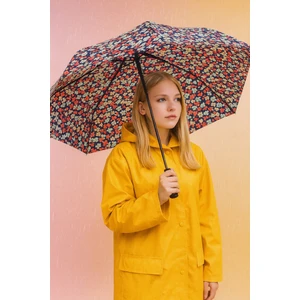 Otomatik Full Fonksiyon Açma Kapama Fiber Tel Kılıflı Çiçek Desenli Kaliteli Kadın Şemsiye