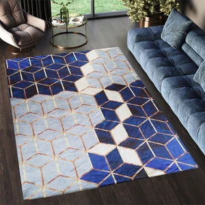 Ipek Kadife Dokulu Lastikli Sünger Apreli Yıkanabilir Modern Desenlerde Halı Örtüsü 12 M2