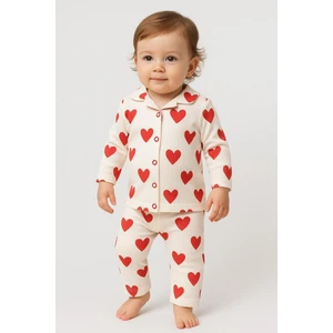 Heart Big Pattern Kız Bebek 2’li Pijama Takım
