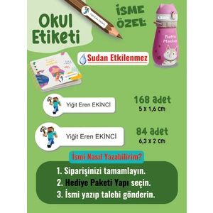 Okul Etiketi Kalem Defter Etiketi Minecraf Temalı Özel Isim Yazılabilen Etiket - 252ADET