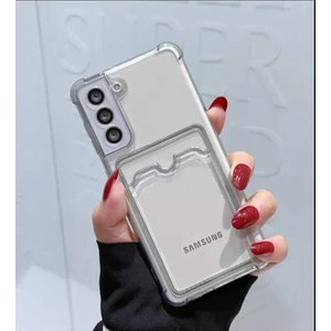 Samsung Galaxy A17 Uyumlu Kılıf Airbag Tasarımlı Şeffaf Kartlıklı G-Kart Kapak