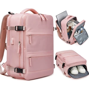 Su Geçirmez 16" Inç 30L Ayakkabı Bölmeli Seyahat Sırt Çantası - Laptop Bölmeli, USB Şarj Girişli