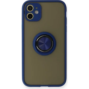 Apple Iphone 12 Kılıf Kamera Korumalı Yüzüklü Manyetik Standlı Arkası Buzlu Iring Kapak