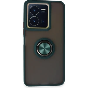 Vivo Y36 Kılıf Kamera Korumalı Yüzüklü Manyetik Standlı Arkası Buzlu Iring Kapak