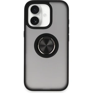 Apple Iphone 16 Kılıf Kamera Korumalı Yüzüklü Manyetik Standlı Arkası Buzlu Iring Kapak