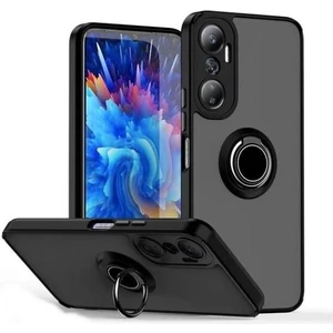 Infinix Hot 20 Kılıf Kamera Korumalı Yüzüklü Manyetik Standlı Arkası Buzlu Iring Kapak