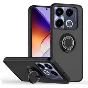 Infinix Note 40 Pro Kılıf Kamera Korumalı Yüzüklü Manyetik Standlı Arkası Buzlu Iring Kapak