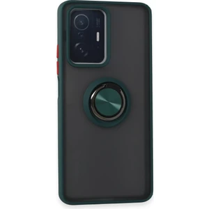 Xiaomi Mi 11T Kılıf Kamera Korumalı Yüzüklü Manyetik Standlı Arkası Buzlu Iring Kapak