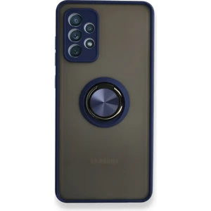Samsung Galaxy A72 Kılıf Kamera Korumalı Yüzüklü Manyetik Standlı Arkası Buzlu Iring Kapak