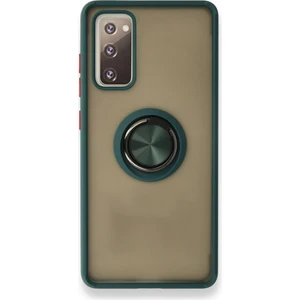 Samsung Galaxy S20 Fe Kılıf Kamera Korumalı Yüzüklü Manyetik Standlı Arkası Buzlu Iring Kapak