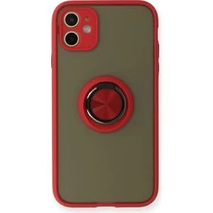 Apple Iphone 11 Kılıf Kamera Korumalı Yüzüklü Manyetik Standlı Arkası Buzlu Iring Kapak