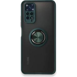 Xiaomi Redmi Note 11S Kılıf Kamera Korumalı Yüzüklü Manyetik Standlı Arkası Buzlu Iring Kapak