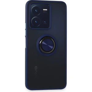 Vivo Y35 Kılıf Kamera Korumalı Yüzüklü Manyetik Standlı Arkası Buzlu Iring Kapak