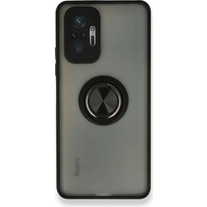 Xiaomi Redmi Note 10 Pro Kılıf Kamera Korumalı Yüzüklü Manyetik Standlı Arkası Buzlu Iring Kapak
