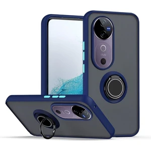 Vivo V40 5g Kılıf Kamera Korumalı Yüzüklü Manyetik Standlı Arkası Buzlu Iring Kapak