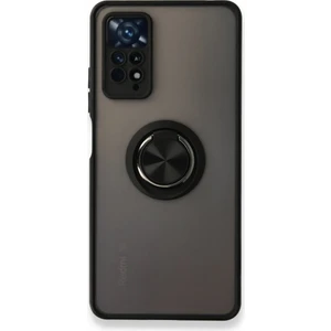 Xiaomi Redmi Note 11 Pro Kılıf Kamera Korumalı Yüzüklü Manyetik Standlı Arkası Buzlu Iring Kapak