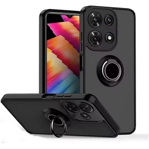 Infinix Note 30 Pro Kılıf Kamera Korumalı Yüzüklü Manyetik Standlı Arkası Buzlu Iring Kapak