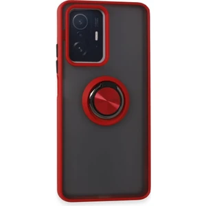 Xiaomi Mi 11T Pro Kılıf Kamera Korumalı Yüzüklü Manyetik Standlı Arkası Buzlu Iring Kapak