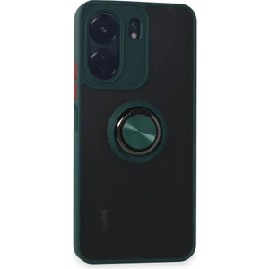 Xiaomi Redmi 13C Kılıf Kamera Korumalı Yüzüklü Manyetik Standlı Arkası Buzlu Iring Kapak