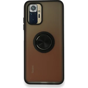Xiaomi Redmi Note 10 Kılıf Kamera Korumalı Yüzüklü Manyetik Standlı Arkası Buzlu Iring Kapak