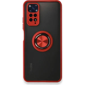 Xiaomi Redmi Note 11S Kılıf Kamera Korumalı Yüzüklü Manyetik Standlı Arkası Buzlu Iring Kapak