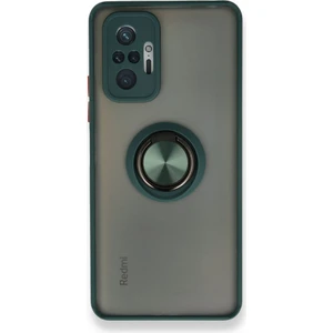 Xiaomi Redmi Note 10 Pro Kılıf Kamera Korumalı Yüzüklü Manyetik Standlı Arkası Buzlu Iring Kapak