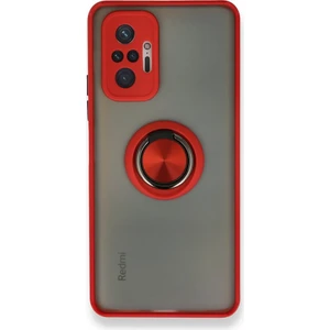 Xiaomi Redmi Note 10 Pro Kılıf Kamera Korumalı Yüzüklü Manyetik Standlı Arkası Buzlu Iring Kapak