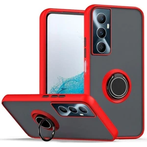 Realme C65 4g Kılıf Kamera Korumalı Yüzüklü Manyetik Standlı Arkası Buzlu Iring Kapak