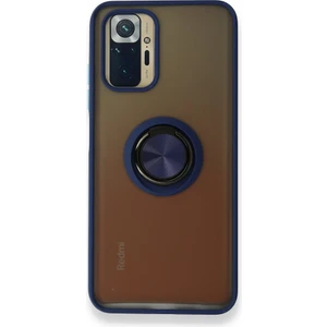 Xiaomi Redmi Note 10S Kılıf Kamera Korumalı Yüzüklü Manyetik Standlı Arkası Buzlu Iring Kapak