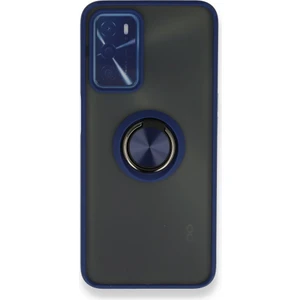 Oppo A16 Kılıf Kamera Korumalı Yüzüklü Manyetik Standlı Arkası Buzlu Iring Kapak