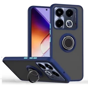 Infinix Note 40 Pro Plus Kılıf Kamera Korumalı Yüzüklü Manyetik Standlı Arkası Buzlu Iring Kapak
