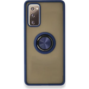 Samsung Galaxy S20 Fe Kılıf Kamera Korumalı Yüzüklü Manyetik Standlı Arkası Buzlu Iring Kapak