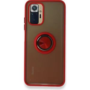 Xiaomi Redmi Note 10 Kılıf Kamera Korumalı Yüzüklü Manyetik Standlı Arkası Buzlu Iring Kapak