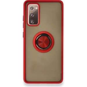 Samsung Galaxy S20 Fe Kılıf Kamera Korumalı Yüzüklü Manyetik Standlı Arkası Buzlu Iring Kapak
