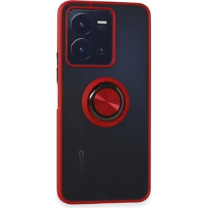 Vivo Y35 Kılıf Kamera Korumalı Yüzüklü Manyetik Standlı Arkası Buzlu Iring Kapak