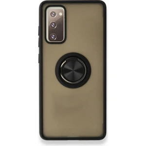 Samsung Galaxy S20 Fe Kılıf Kamera Korumalı Yüzüklü Manyetik Standlı Arkası Buzlu Iring Kapak