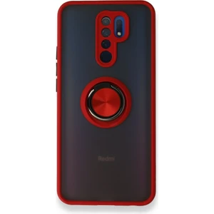 Xiaomi Redmi 9 Kılıf Kamera Korumalı Yüzüklü Manyetik Standlı Arkası Buzlu Iring Kapak