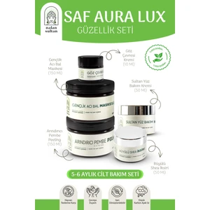 Nalan Sultan | Saf Aura Lux Güzellik Seti |Acı Bal Maskesi, Orijinal Shea Kremi, Nemlendirici Peeling %100 Bitkisel, Doğanın Saf Işıltısıyla Yenilen (6 Aylık Cilt Bakım Seti)