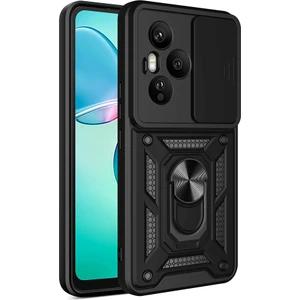 Honor 400 Pro Kılıf Magnetik Standlı Kamera Korumalı Zore Sürgülü Vega Kapak - Siyah