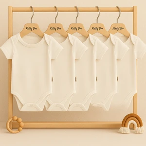 5 Li Set Organik %100 Pamuk 0-3 Aylık 3 Yaş Arası Kız Erkek Çıtçıtlı Body Zıbın