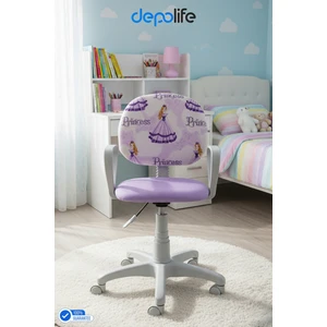 Çocuk Odası Sandalyesi Ders Çalışma Ofis Koltuğu Öğrenci Sandalye Beyaz Tekerli Yükseklik Ayarlı