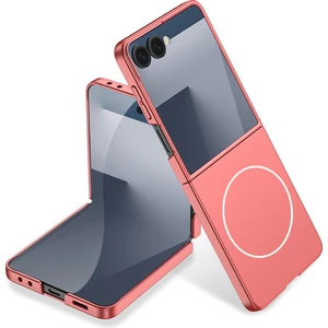 Galaxy Z Flip 7 Kılıf Wireless Şarj Özellikli Zore Kıpta M-Safe Kapak - Rose Gold