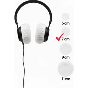 Tek Kullanımlık Kulaklık Hijyen Bonesi, Kulaklık Kılıfı - Beyaz-7 cm (M)