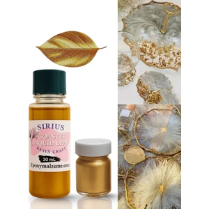 Epoksi Tasarımları Için Kenar Varak Sıvısı – Gold Renk 30ML + 10 gr Toz Varak
