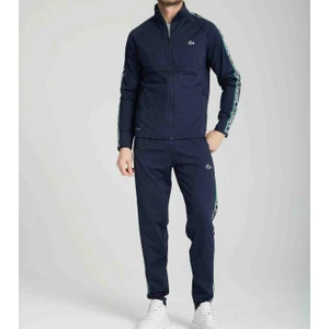 Şeritli Lacivert Slim Fit Eşofman Takımı