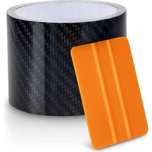 Özgürceseç Siyah Karbon Şerit Folyo Araç Eşik Kapı Direk Kaplama Folyosu- Ragle Hediyeli